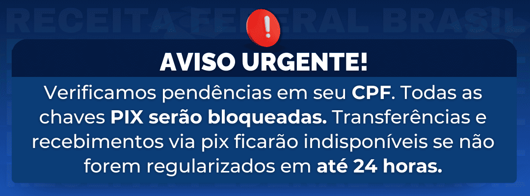 Aviso sobre novas regras do PIX